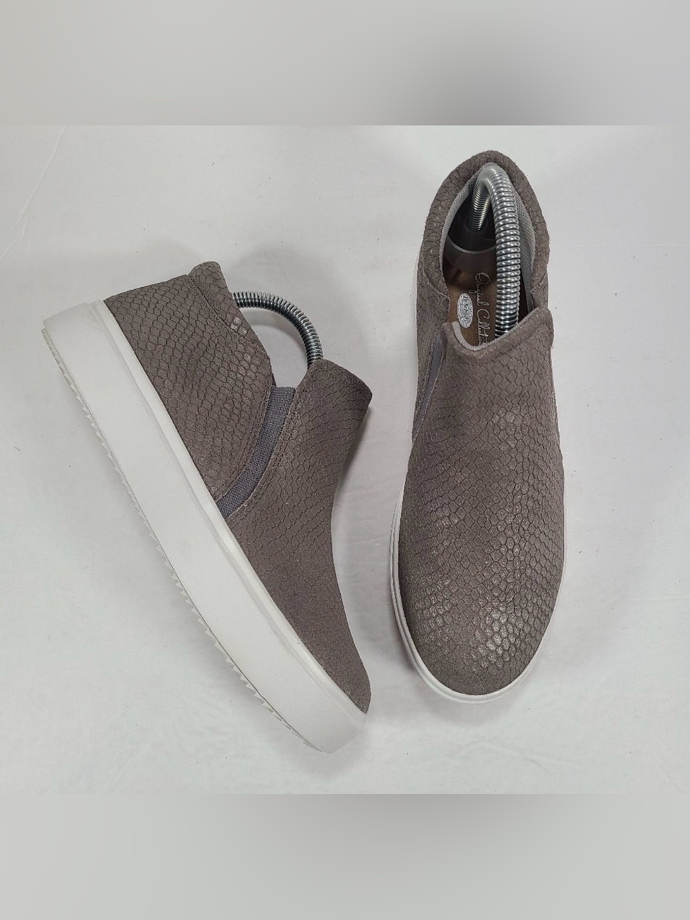 Dr. Scholl's Leta Slip On Grey Snake Embossed Sneaker Boot Women Size 8.5M